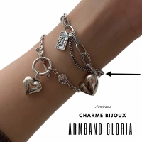 Armband-Gloria-Hart-Schakels-Zilver 17 cm