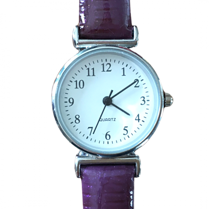 Horloge Eva  paars lak bandje-2.5 cm