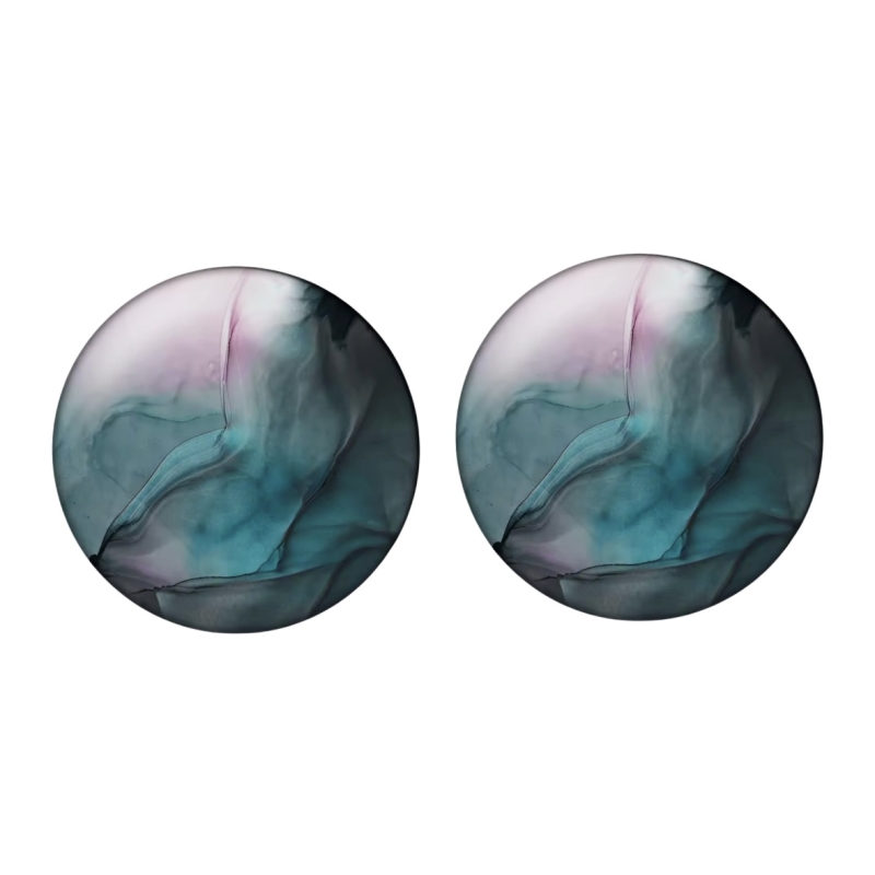 Clip oorbellen blauw roze