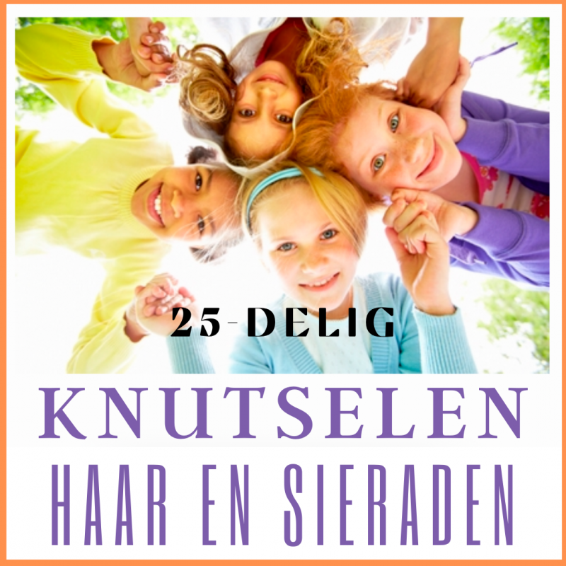 25 delig- Oranje  Knutselset - Haar- Oorbellen- Ring-Haarknipjes