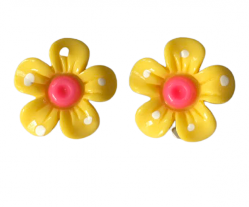 Clip oorbellen geel bloem kinderen