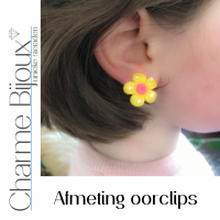 Clip oorbellen geel bloem kinderen
