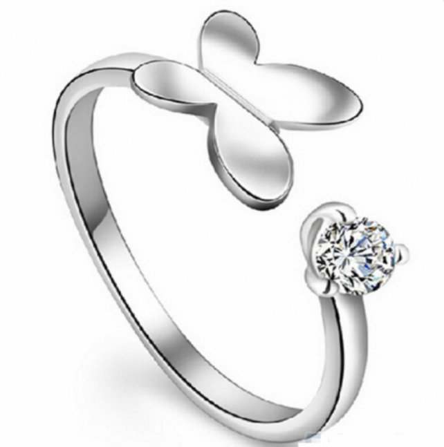 Ring- Vlinder- Zirkonia- Zilverplating- Dames