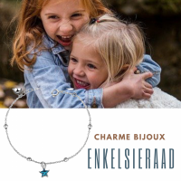 zilveren Enkelkettinkje Blauwe Ster 5 tot 7 jaar