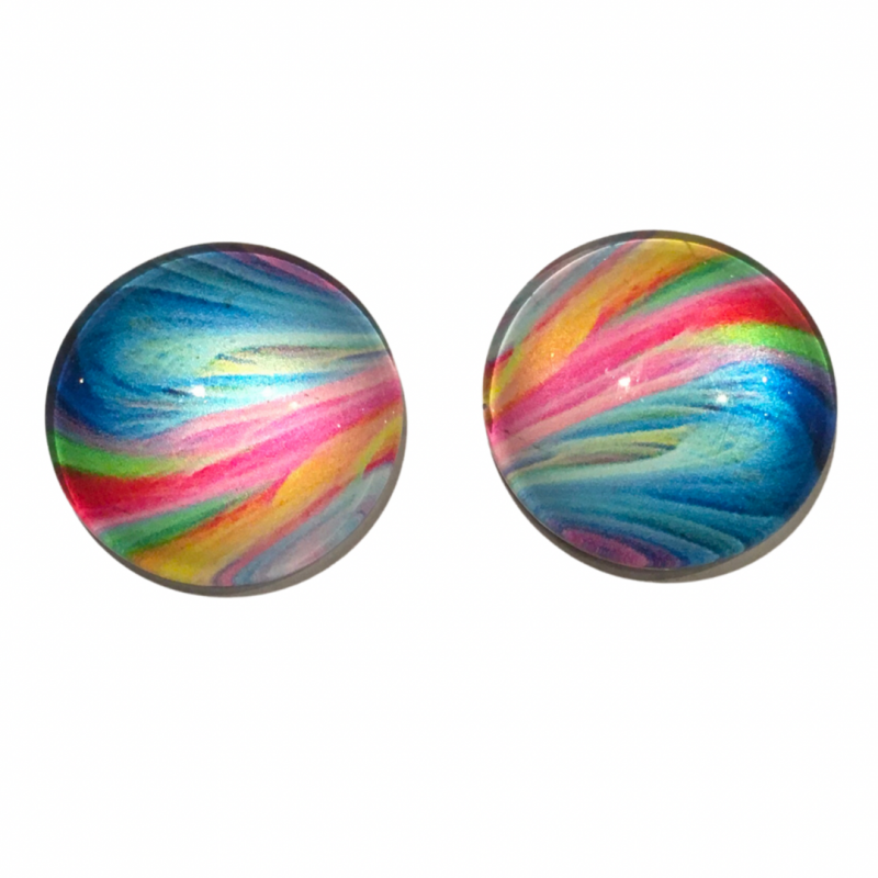 Clip oorbellen- Vrolijke kleuren- 2 cm