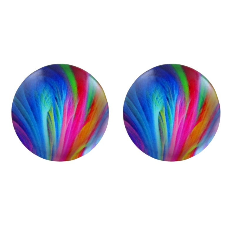 Clip oorbellen Vrolijke kleuren  2cm blauw