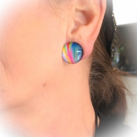 Clip oorbellen- Vrolijke kleuren- 2 cm