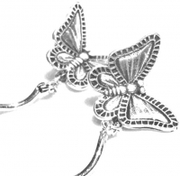 Oorbellen- Vlinder- Met staart- Zilver