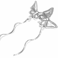 Oorbellen- Vlinder- Met staart- Zilver