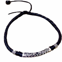 Armband- Tibetaanse look- Zwart- metaal- extra groot
