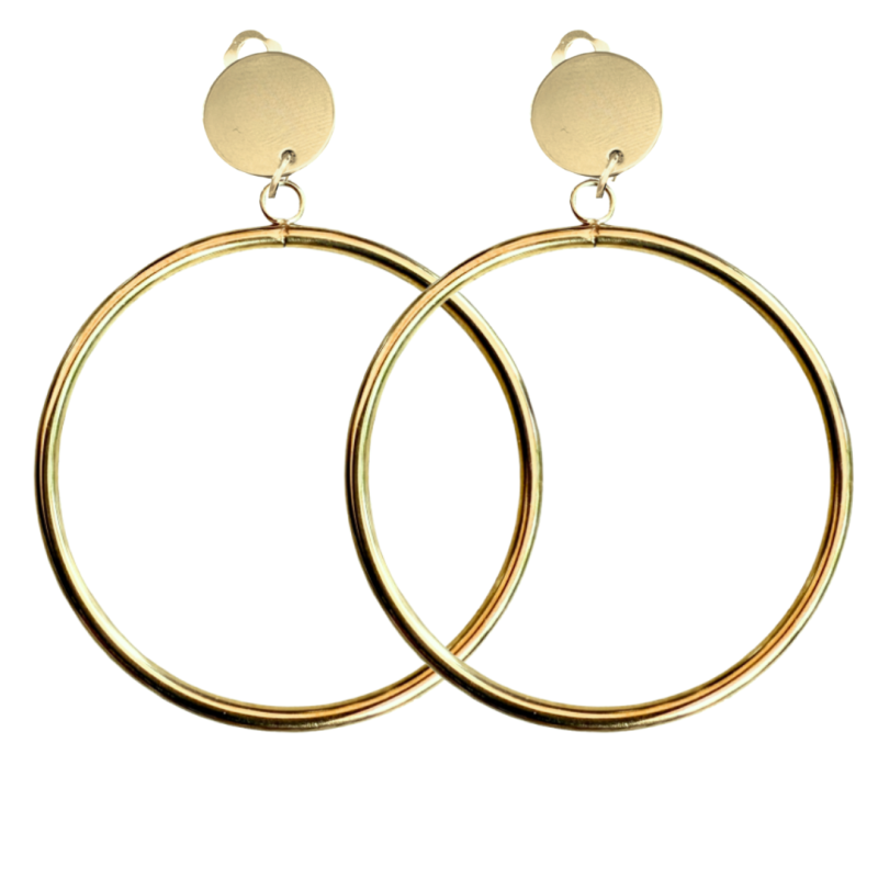 Clip oorbellen Oorring Goudkleurige 6.5 cm Clip oorbellen Oorring Goudkleurige 6.5 cm