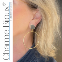 Clip oorbellen- Goudkleurige -5 cm- Oorring