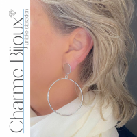 Clip oorbellen- Zilverkleurig 5 cm Oorring- Geen gaatje