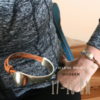 Armband bruin metaal smalle pols