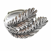 Varenblad Ring- zilver- verstelbaar