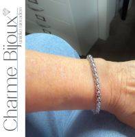 Armband RVS schakel zilverkleur    21-24 cm