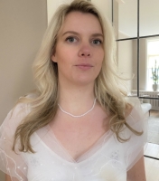 Parelketting ivoor 6 mm Goudkleurig 43 cm synthetische