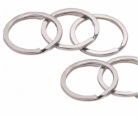 5 Sleutelhanger ringen 3 cm- Zilverkleur