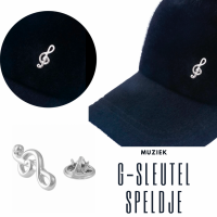 Broche G Sleutel zilverkleur