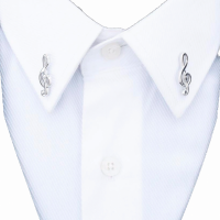 Broche G Sleutel zilverkleur 2.5 cm