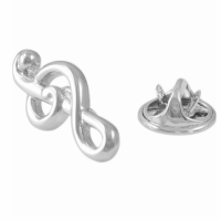 Broche G Sleutel zilverkleur 2.5 cm