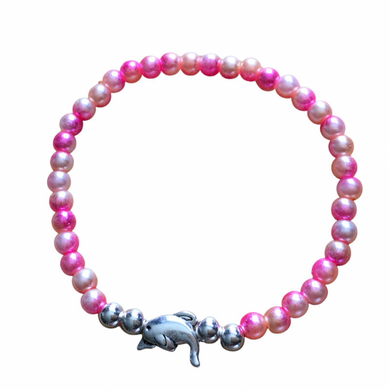 Armbandje roze -dolfijn-15 cm