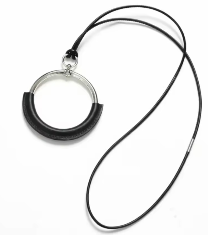 Ketting Cirkel zwart leer verstelbaar