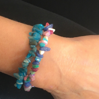 Armband natuursteen blauw stretch