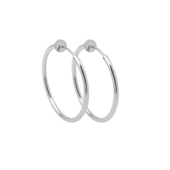 Klem Oorringen 3 cm zilverkleur