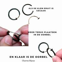 Oorringen  klem 3 cm zilverkleur