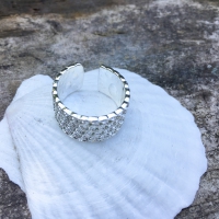 Zilveren Verstelbare Ring - Bobbels aan binnenkant