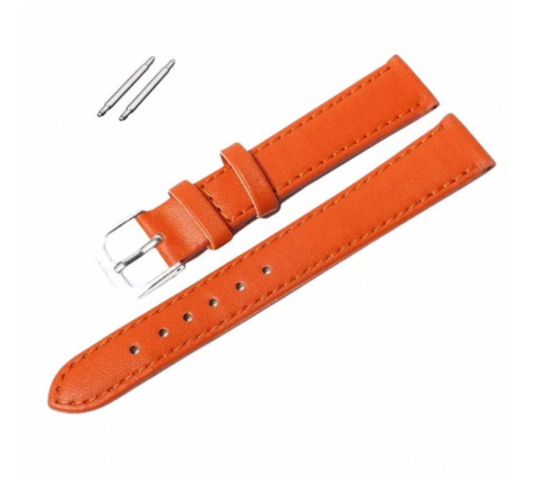 Horlogebandje- Leer- 12 mm- Oranje