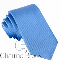 Stropdas-Licht blauw-Dasspeld cadeau-Polyester