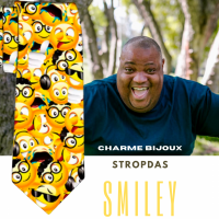 Stropdas-Smiley-Geel-Polyester-Charme Bijoux