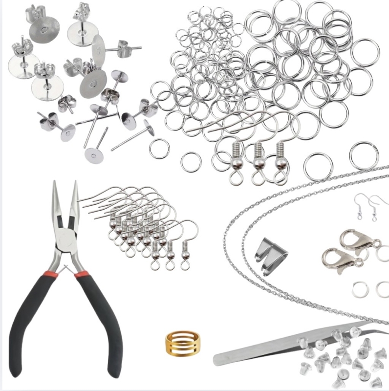 60 Delige Sieraden maken set zilverkleur