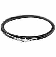 Basis luxe-koord ketting-Zwart-60 cm-2.5 mm