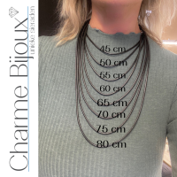 Basis luxe lederen Koord Ketting 75 cm Zwart 2.5 mm
