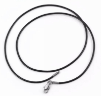 Basis luxe lederen Koord Ketting 45cm Zwart 2.5mm