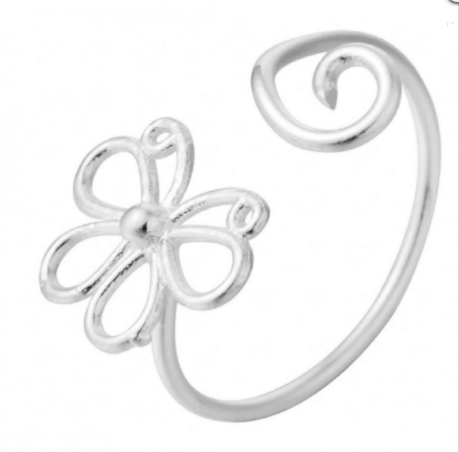 Ring zilver-Vlinder-Verstelbaar