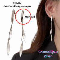 2-Delige -Zilveren-Lange oorbellen-Dames