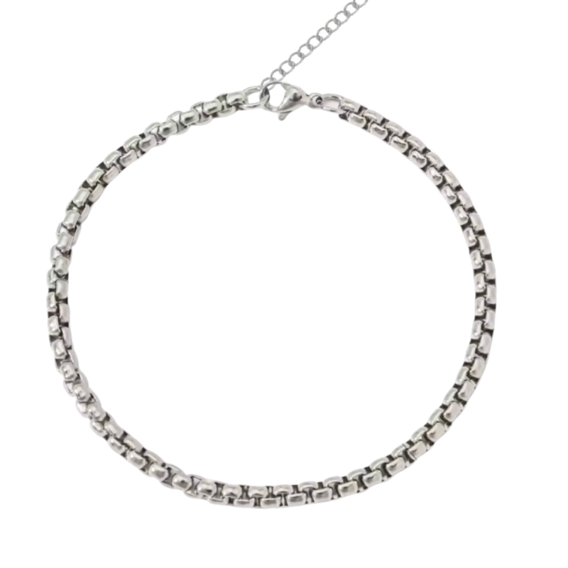 Enkelketting RVS schakel  22 -26 cm