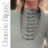 Basic 1-Koordketting- Bruin- 2 mm-65 cm