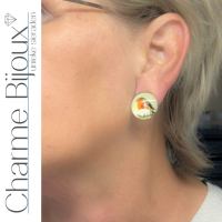 Clipoorbellen Cabochon 2 cm Rond Roodborstje