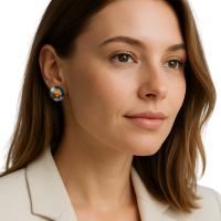 Clip Oorbellen Cabochon 2 cm Rond Roodborstje