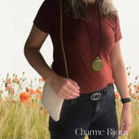 Ketting rond groen hout suede koord allergie vrij