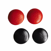 set- Leer- rood- zwart- zilver-steker- 1 cm