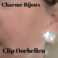 Clip oorbellen opaal 2 cm