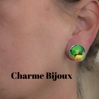 Oorbellen natuurlijke kleuren -steker -extra oor lifters -17.5 mm