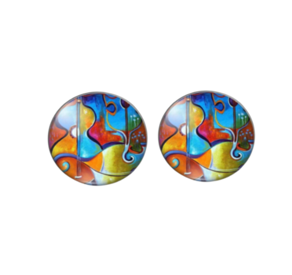 zilver Oorbellen Rivka gekleurd 14 mm