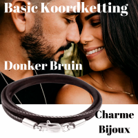 Koordketting-luxe-Donker Bruin- 2.5 mm-Basic-80 cm